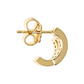 Golden Lobe Earrings with Pavé Letter in Cubic Zirconia