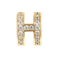 Golden Lobe Earrings with Pavé Letter in Cubic Zirconia