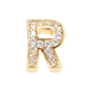 Golden Lobe Earrings with Pavé Letter in Cubic Zirconia
