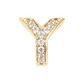 Golden Lobe Earrings with Pavé Letter in Cubic Zirconia