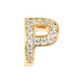Golden Lobe Earrings with Pavé Letter in Cubic Zirconia