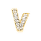 Golden Lobe Earrings with Pavé Letter in Cubic Zirconia