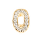Golden Lobe Earrings with Pavé Letter in Cubic Zirconia