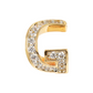 Golden Lobe Earrings with Pavé Letter in Cubic Zirconia