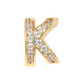 Golden Lobe Earrings with Pavé Letter in Cubic Zirconia