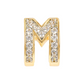 Golden Lobe Earrings with Pavé Letter in Cubic Zirconia