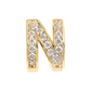 Golden Lobe Earrings with Pavé Letter in Cubic Zirconia
