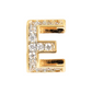 Golden Lobe Earrings with Pavé Letter in Cubic Zirconia