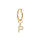 Golden Pendant Earring with Pavé Letter in Cubic Zirconia