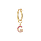 Golden Pendant Earring with Pavé Letter in Cubic Zirconia