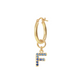 Golden Pendant Earring with Pavé Letter in Cubic Zirconia