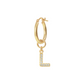 Golden Pendant Earring with Pavé Letter in Cubic Zirconia