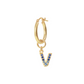 Golden Pendant Earring with Pavé Letter in Cubic Zirconia