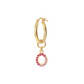 Golden Pendant Earring with Pavé Letter in Cubic Zirconia