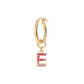 Golden Pendant Earring with Pavé Letter in Cubic Zirconia