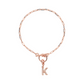 Forzatina Chain Bracelet with Pavé Letter Pendant in Cubic Zirconia