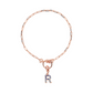 Forzatina Chain Bracelet with Pavé Letter Pendant in Cubic Zirconia