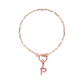 Forzatina Chain Bracelet with Pavé Letter Pendant in Cubic Zirconia