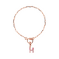 Forzatina Chain Bracelet with Pavé Letter Pendant in Cubic Zirconia