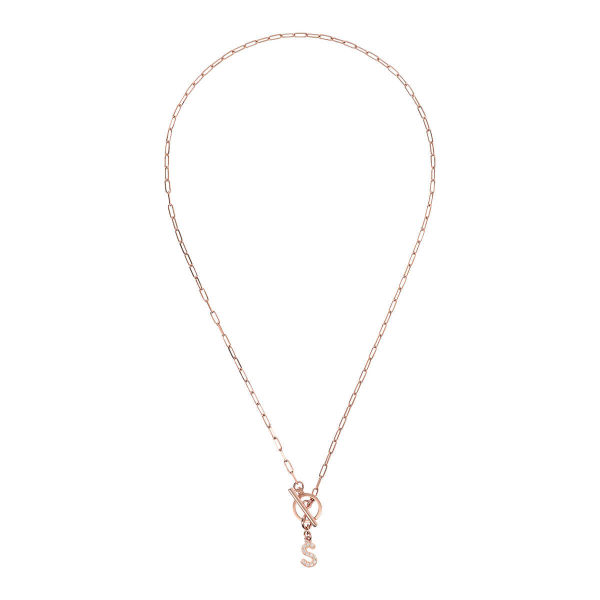Forzatina Chain Necklace with Pavé Letter Pendant