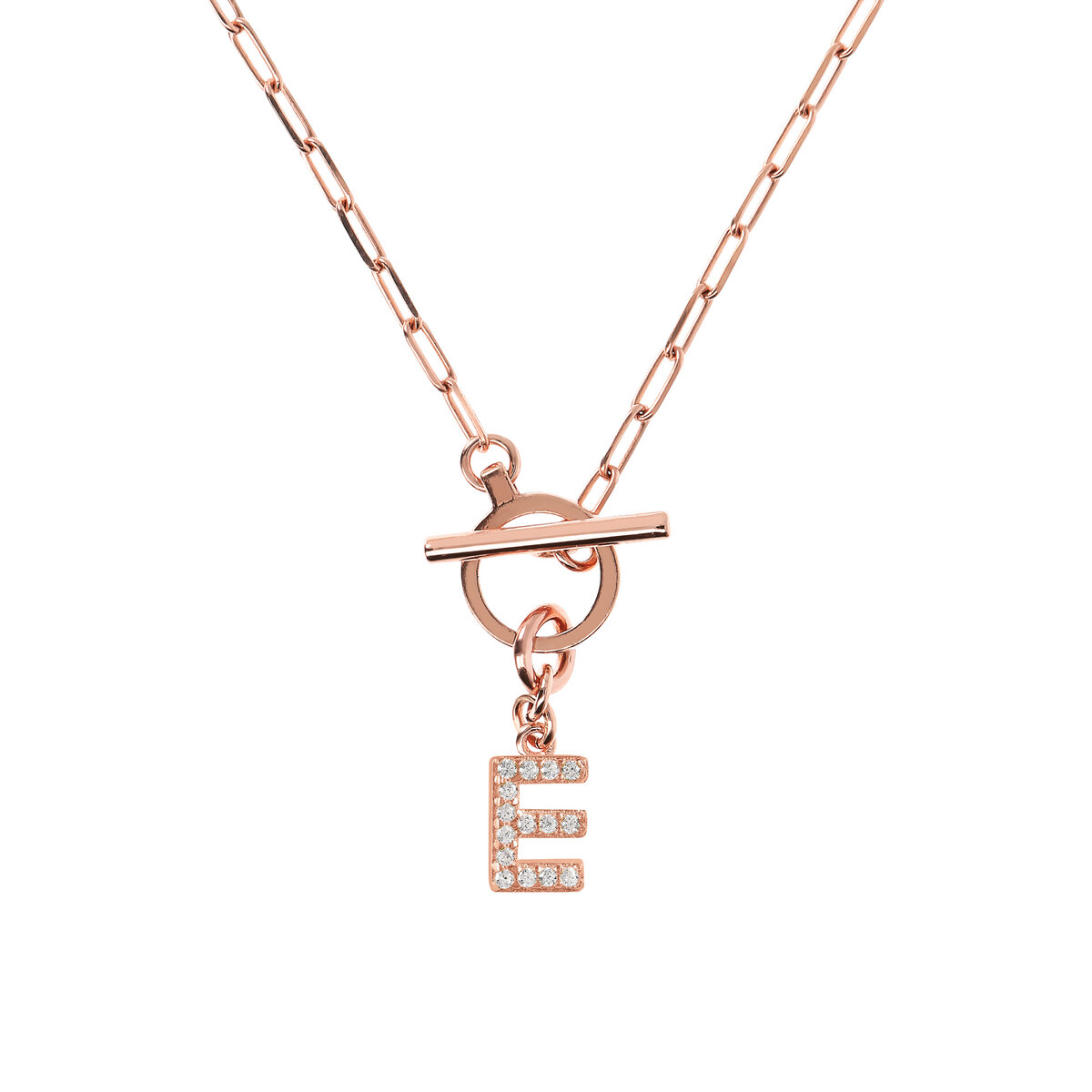 Forzatina Chain Necklace with Pavé Letter Pendant