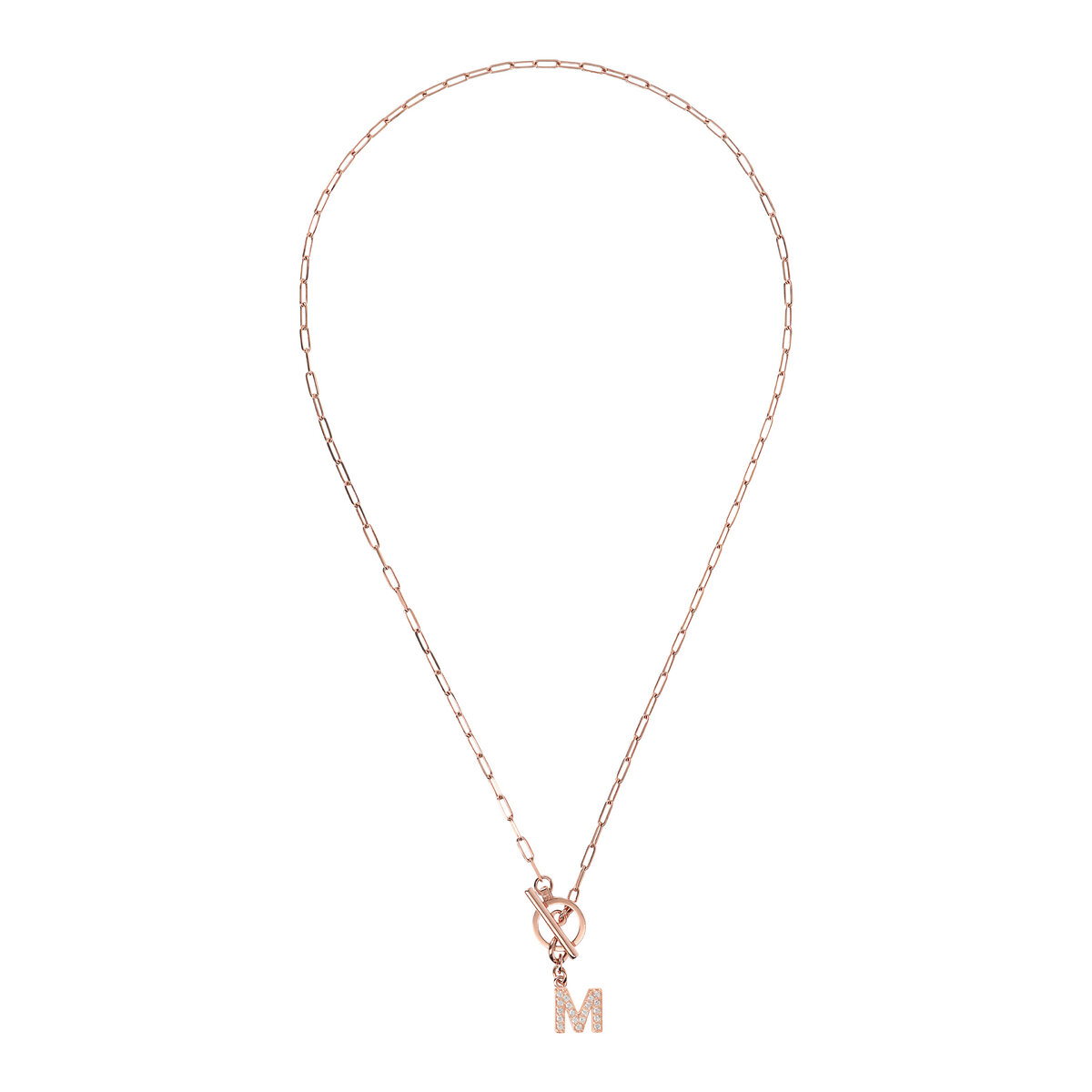 Forzatina Chain Necklace with Pavé Letter Pendant