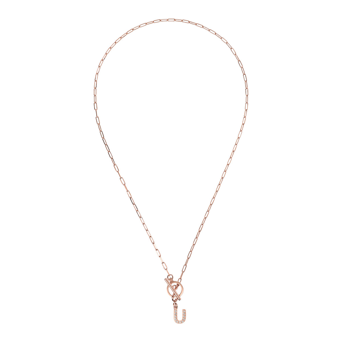 Forzatina Chain Necklace with Pavé Letter Pendant