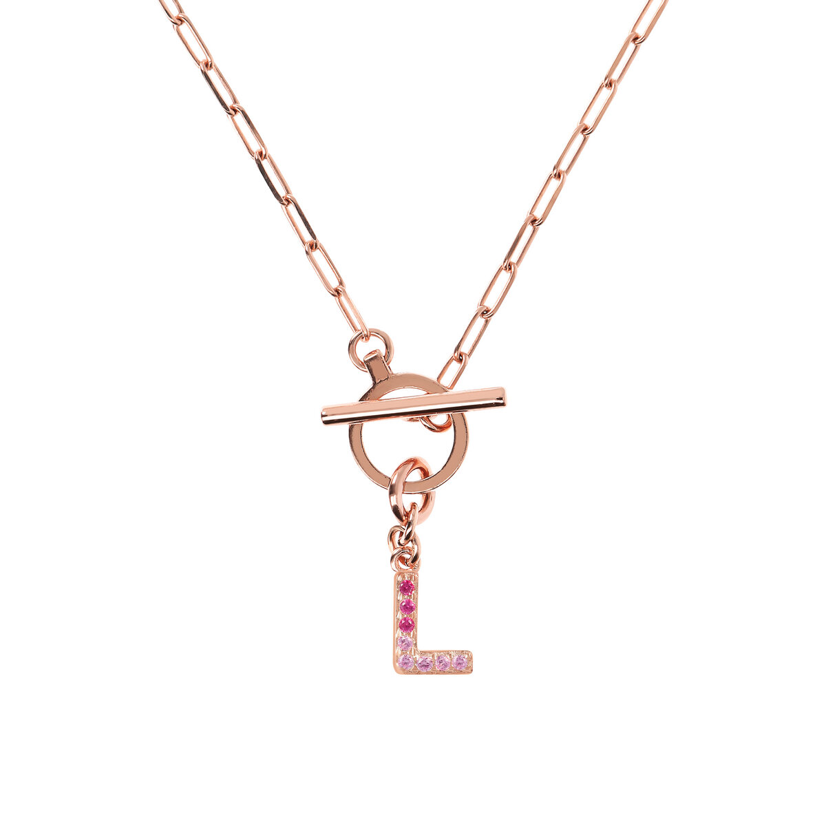 Forzatina Chain Necklace with Pavé Letter Pendant