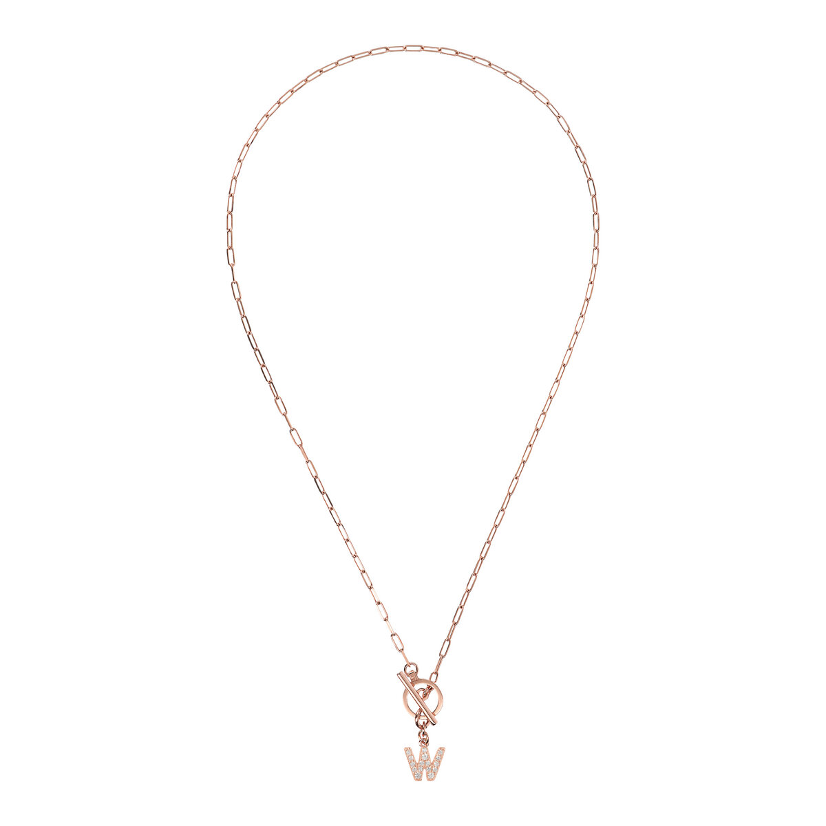 Forzatina Chain Necklace with Pavé Letter Pendant