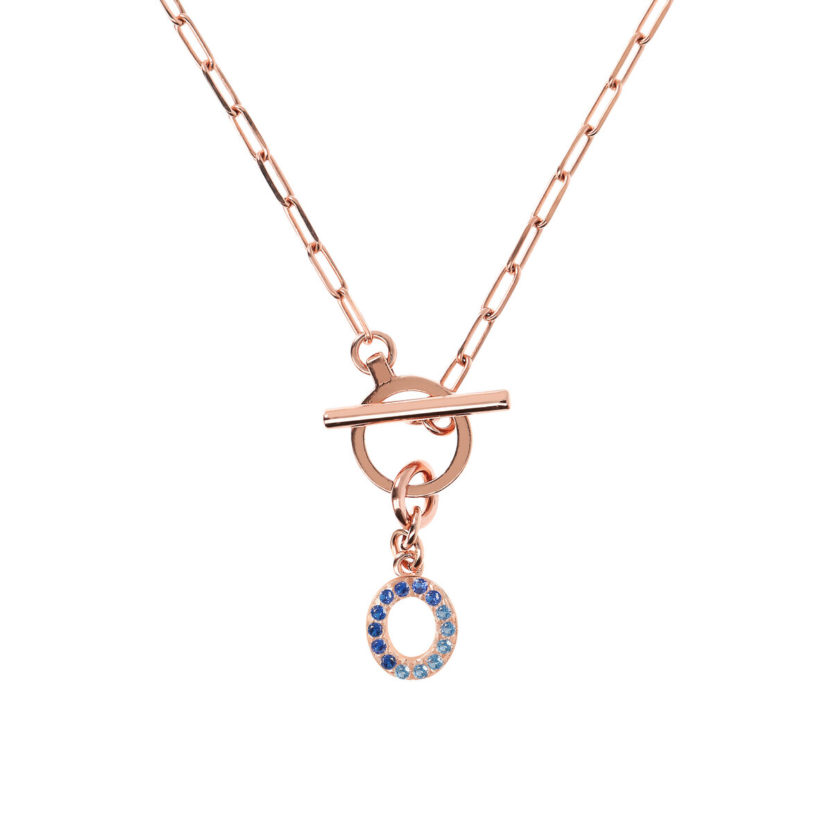 Forzatina Chain Necklace with Pavé Letter Pendant