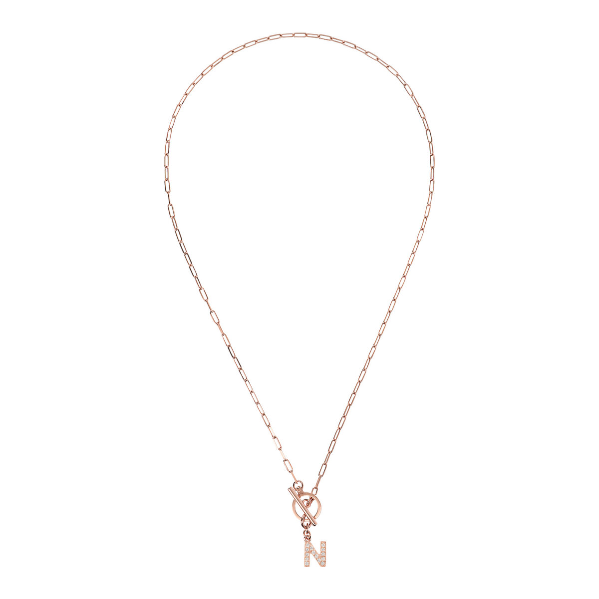 Forzatina Chain Necklace with Pavé Letter Pendant