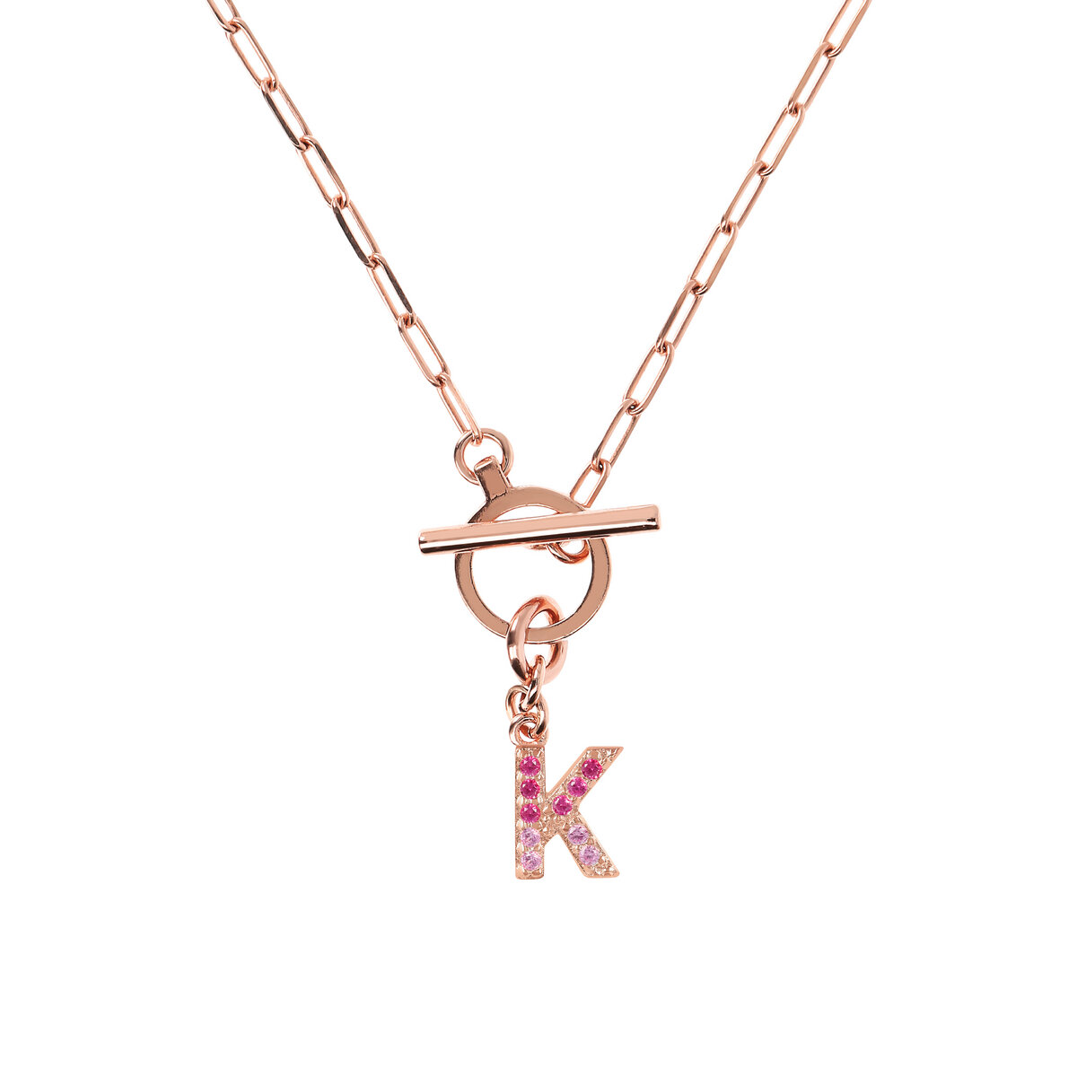 Forzatina Chain Necklace with Pavé Letter Pendant