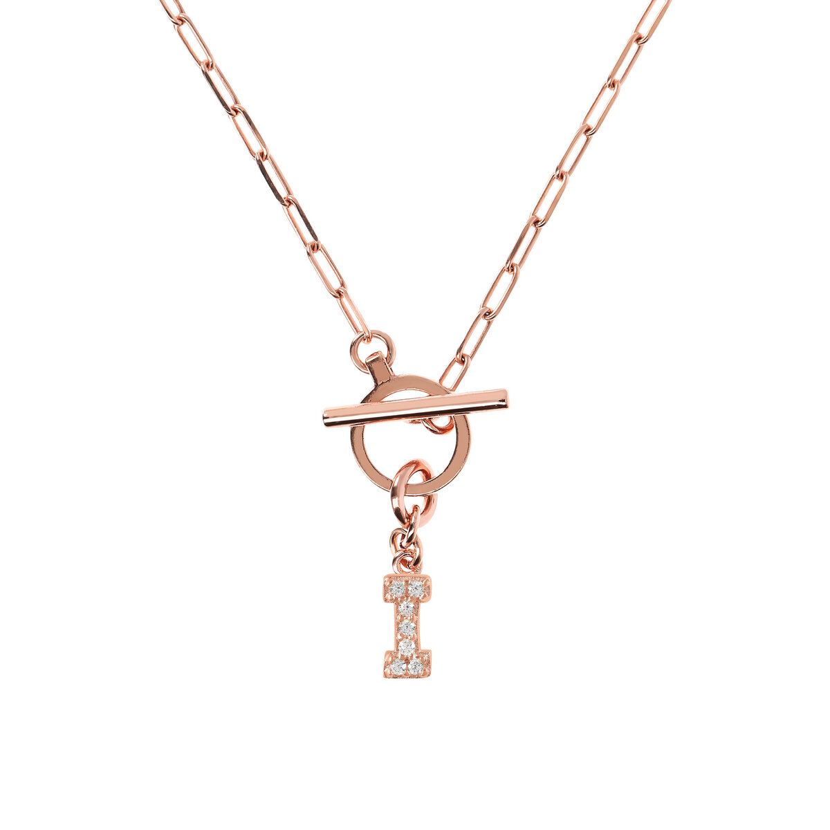 Forzatina Chain Necklace with Pavé Letter Pendant