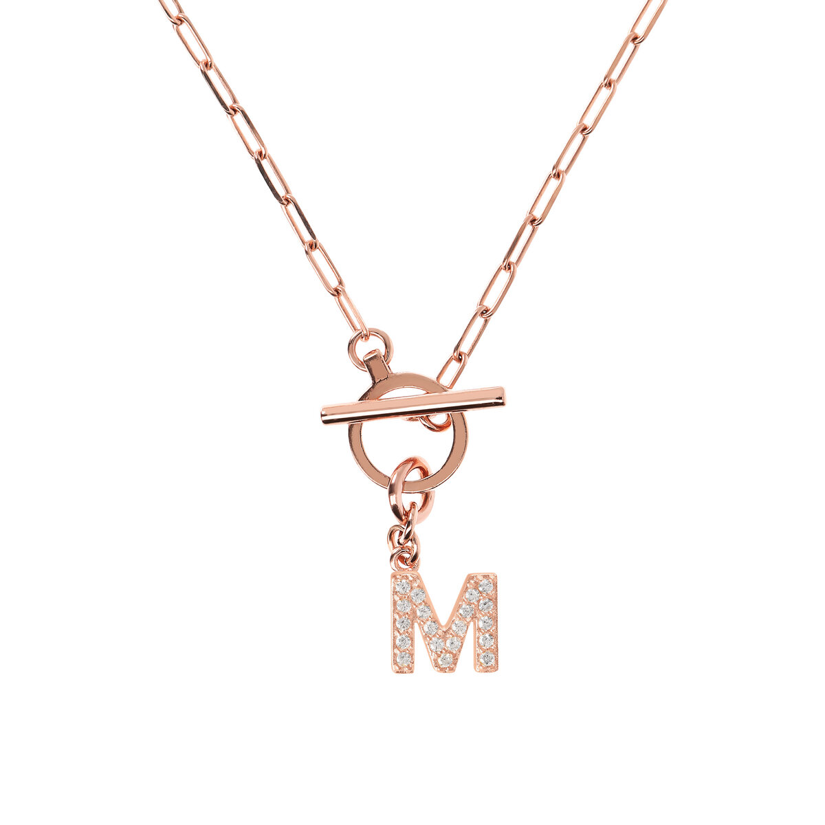 Forzatina Chain Necklace with Pavé Letter Pendant