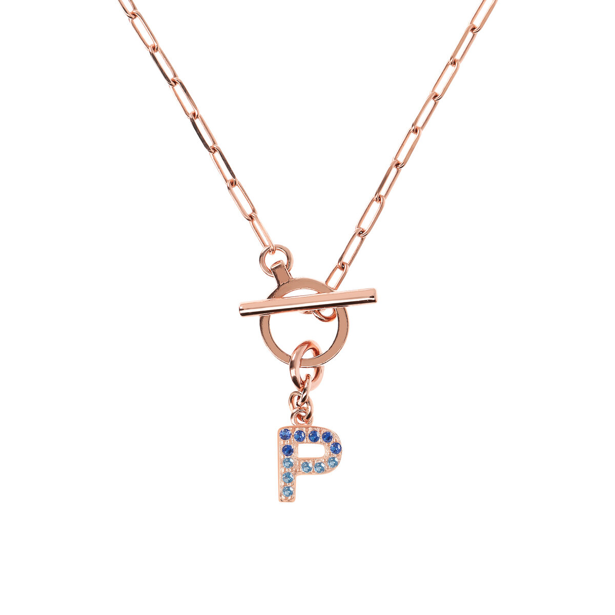 Forzatina Chain Necklace with Pavé Letter Pendant