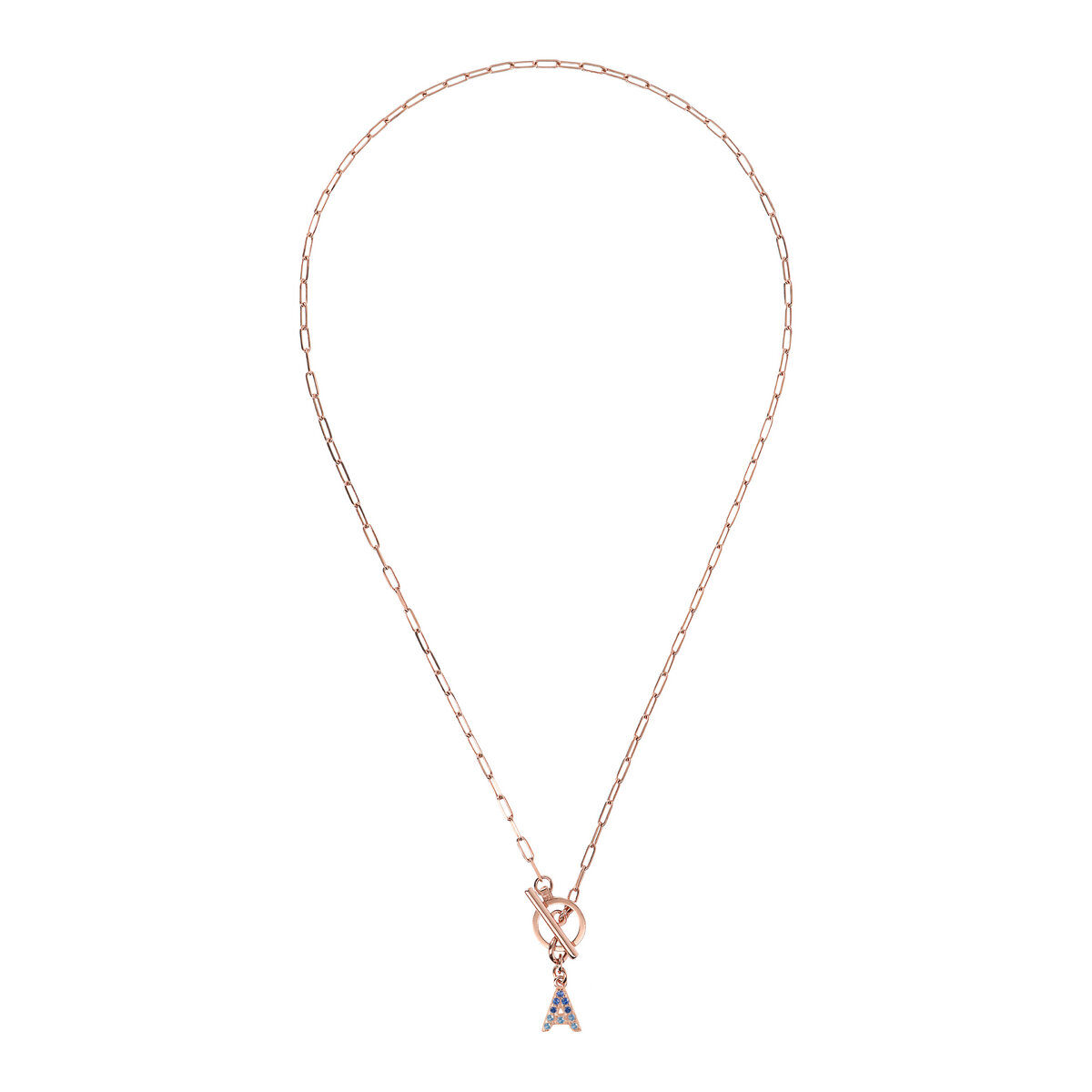 Forzatina Chain Necklace with Pavé Letter Pendant