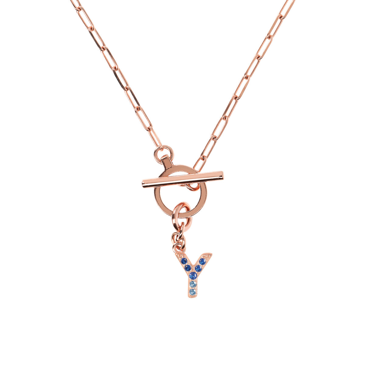 Forzatina Chain Necklace with Pavé Letter Pendant