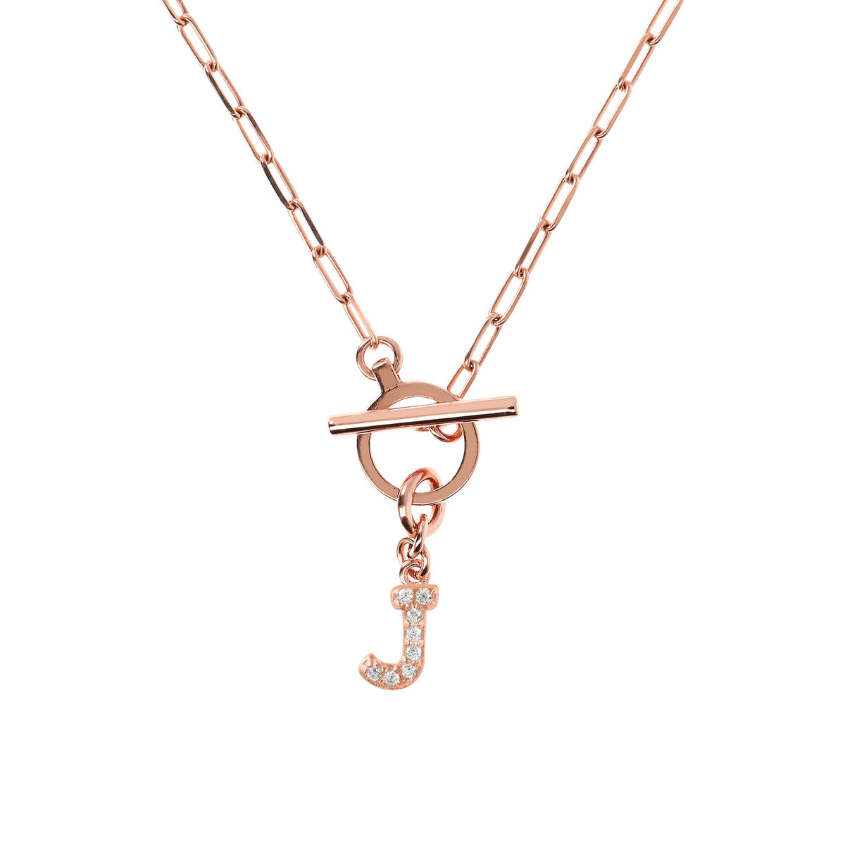 Forzatina Chain Necklace with Pavé Letter Pendant