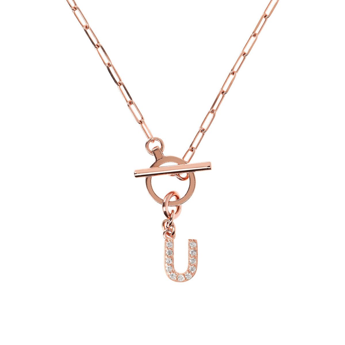 Forzatina Chain Necklace with Pavé Letter Pendant