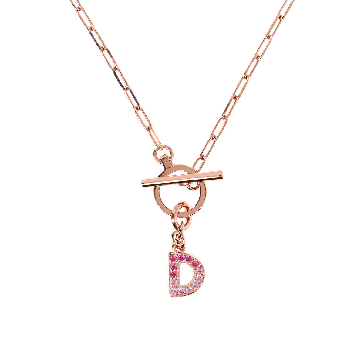 Forzatina Chain Necklace with Pavé Letter Pendant
