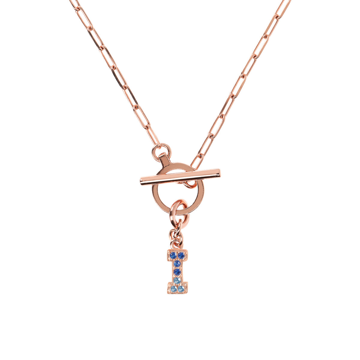 Forzatina Chain Necklace with Pavé Letter Pendant