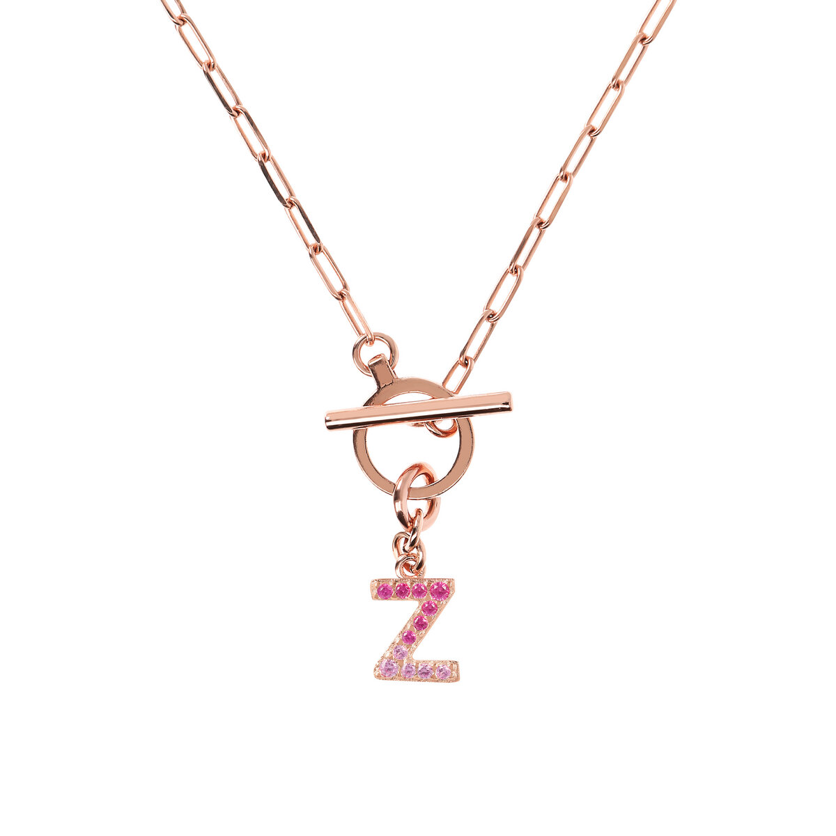 Forzatina Chain Necklace with Pavé Letter Pendant