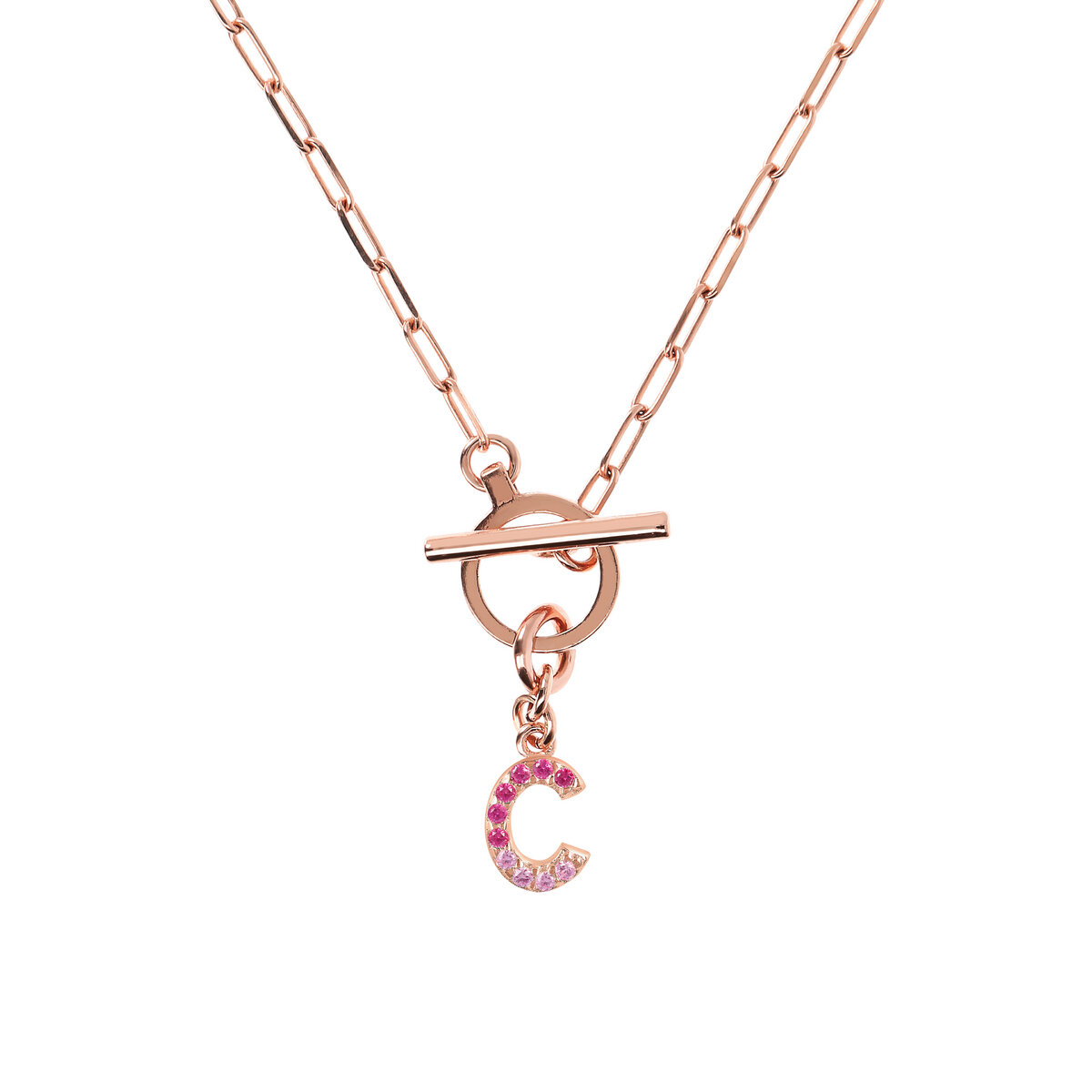Forzatina Chain Necklace with Pavé Letter Pendant