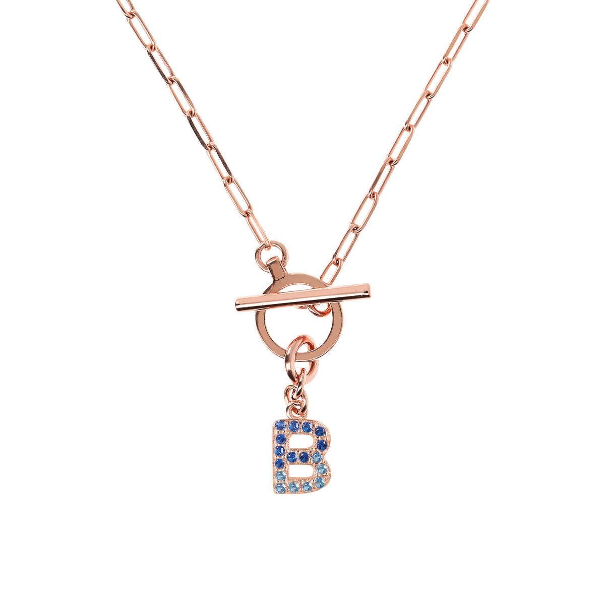 Forzatina Chain Necklace with Pavé Letter Pendant