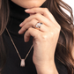 Forzatina Chain Necklace with Triple Strand Pavé Pendant in Cubic Zirconia