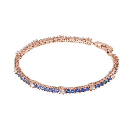 Bicolor Tennis Bracelet with Cubic Zirconia