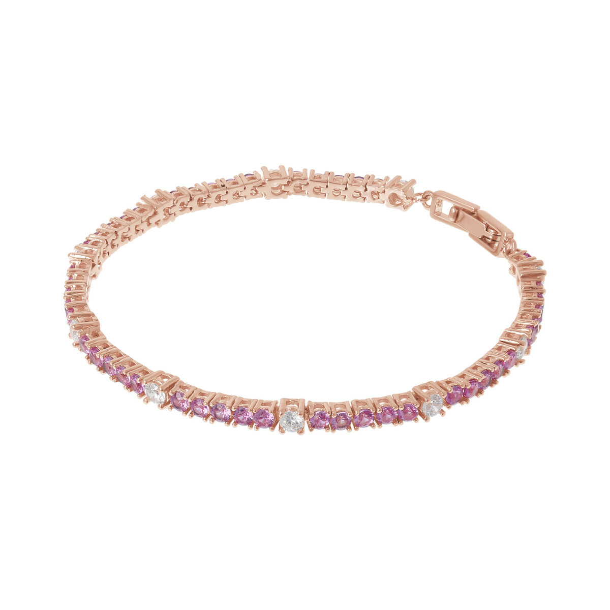 Bicolor Tennis Bracelet with Cubic Zirconia