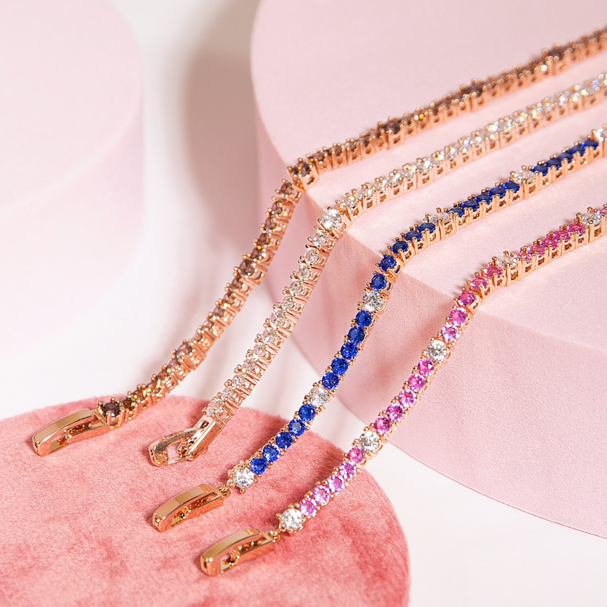 Bicolor Tennis Bracelet with Cubic Zirconia
