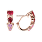 Four Graduated Hearts Earrings in Cubic Zirconia