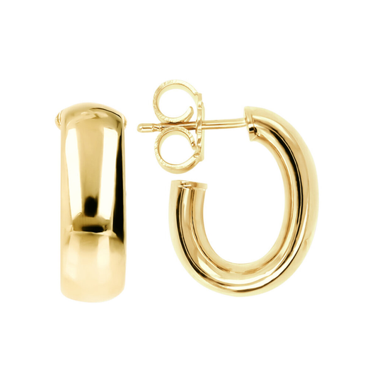 Golden Thick Hoop Earrings